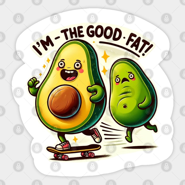 Avocado Duo - The Good Fat Sticker by Unlogico